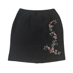 Embroidered Black Skirt